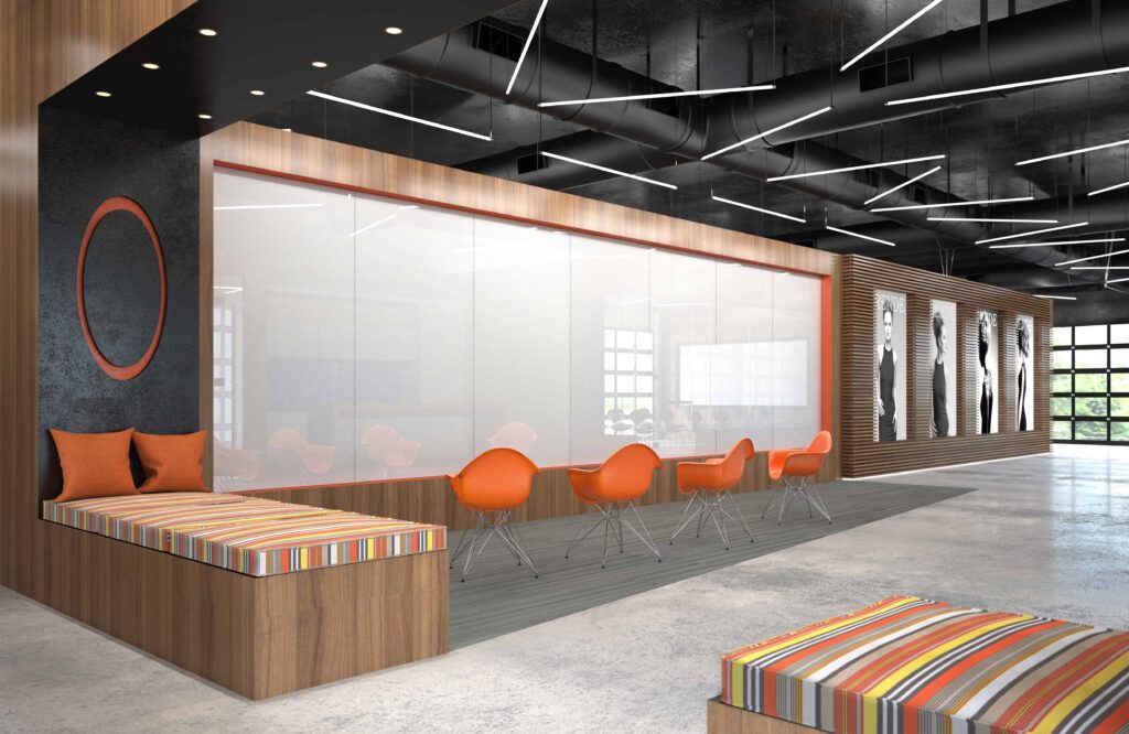 Clarus Wall2Wall glassboard in open office shared space