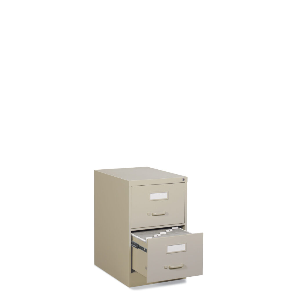 Lateral file cabinet in desert putty