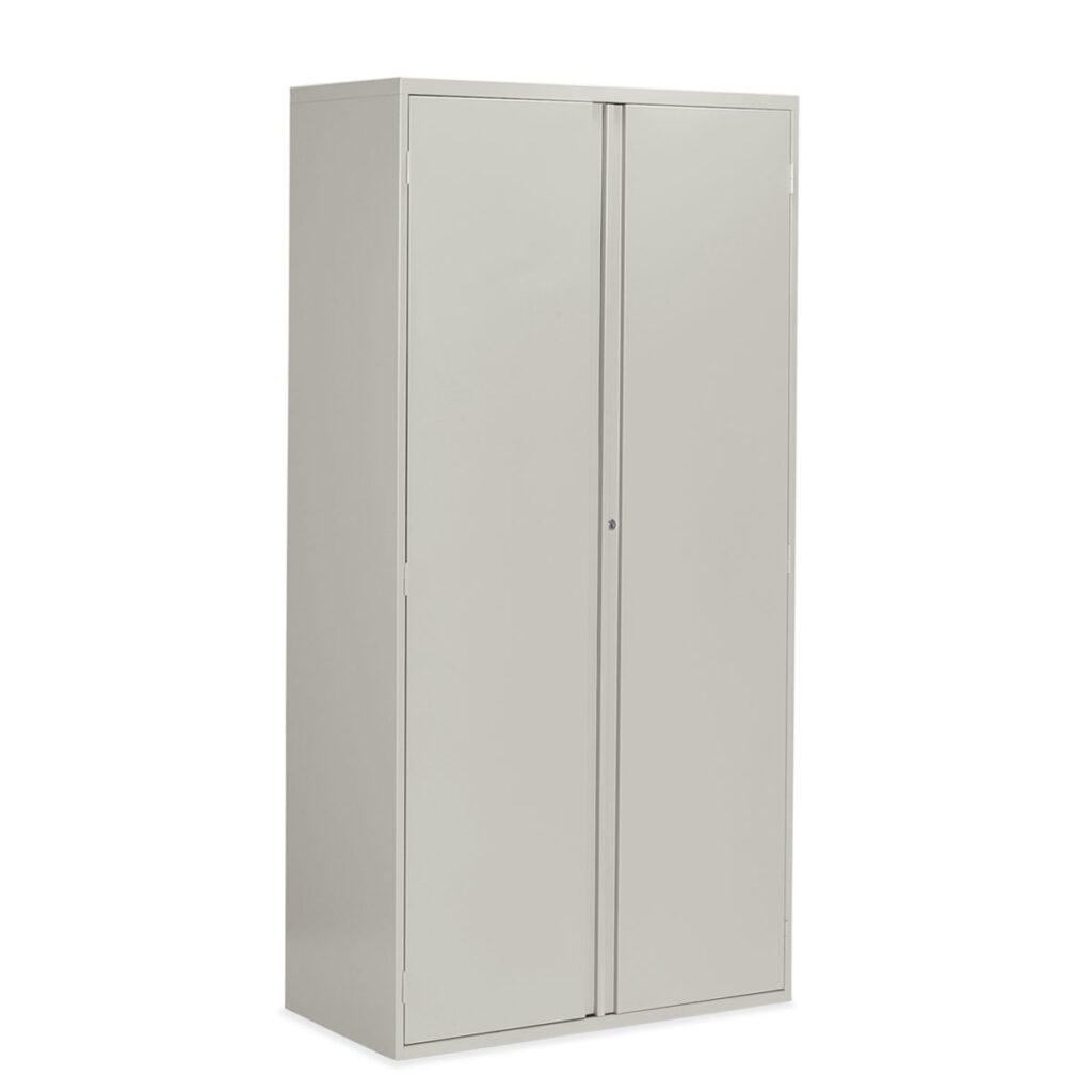 Metal storage cabinet with 5 shelves in gray